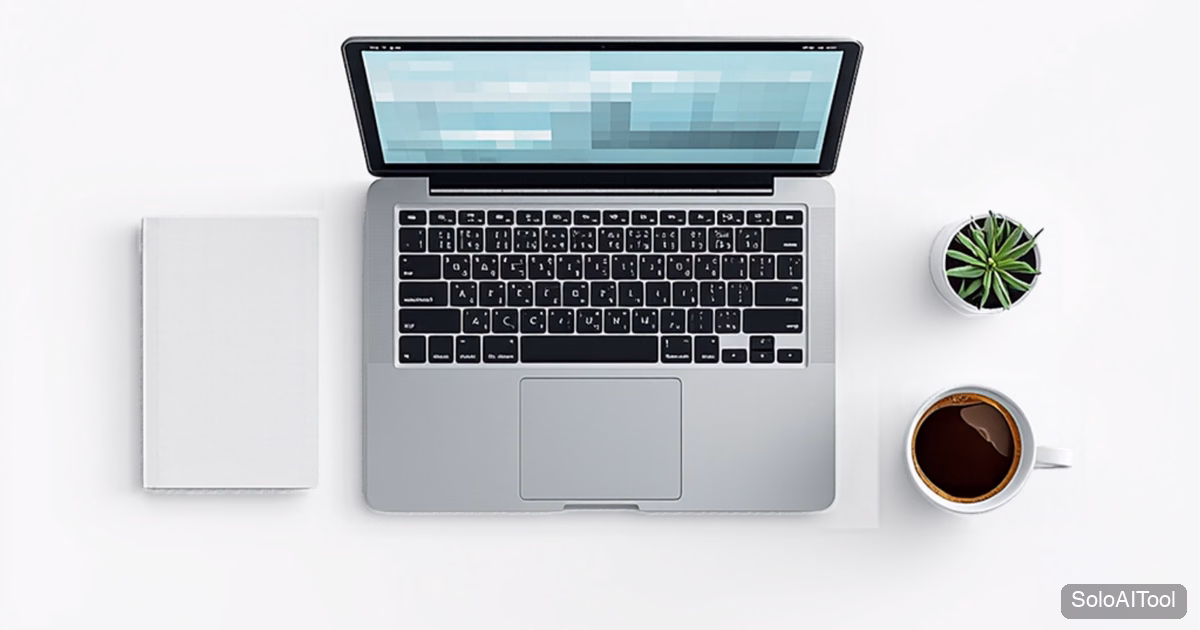 Overhead view of a laptop, notebook, coffee cup and small succulent on a clean white desk